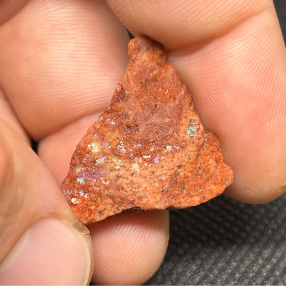 Unordinary Matrix Mexican Fire Opal Specimen With Sprouts of Blue & Green Color - Picture 8 of 13